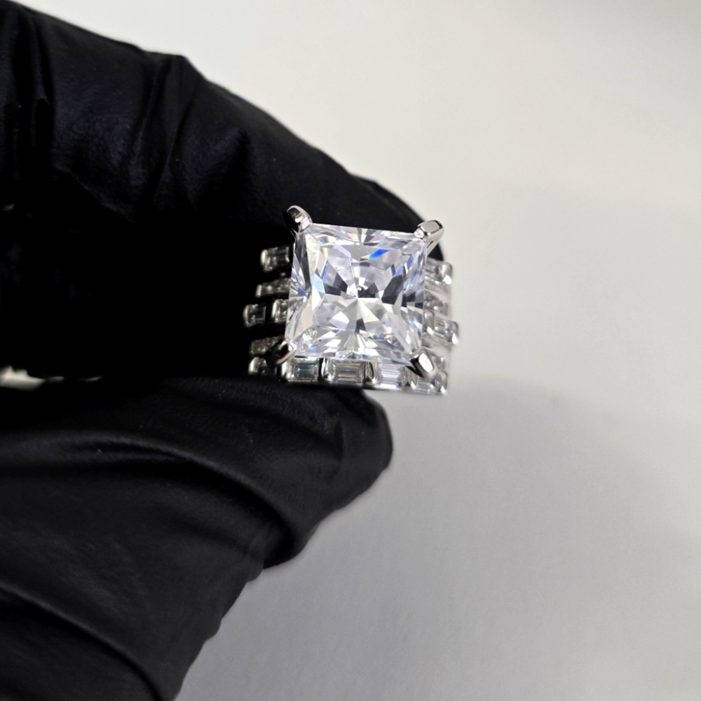 Sterling Silver 925 Elegant High Profile Ring